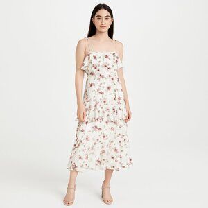 WAYF Floral Tiered White Dress Sundress Size 9